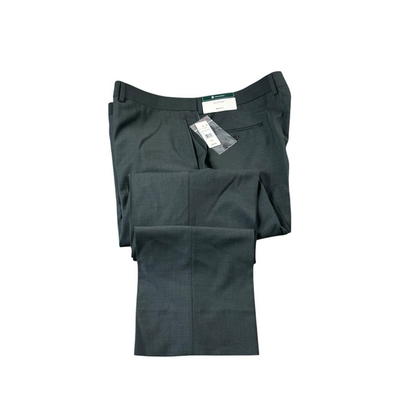 Brooks Brothers Forest Green Flat Front Wool Men's Trouser Size 42x32 NWT - Picture 1 of 7